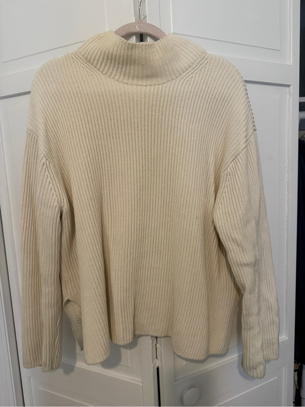 GAP Cream Ribbed Funnel Neck Sweater